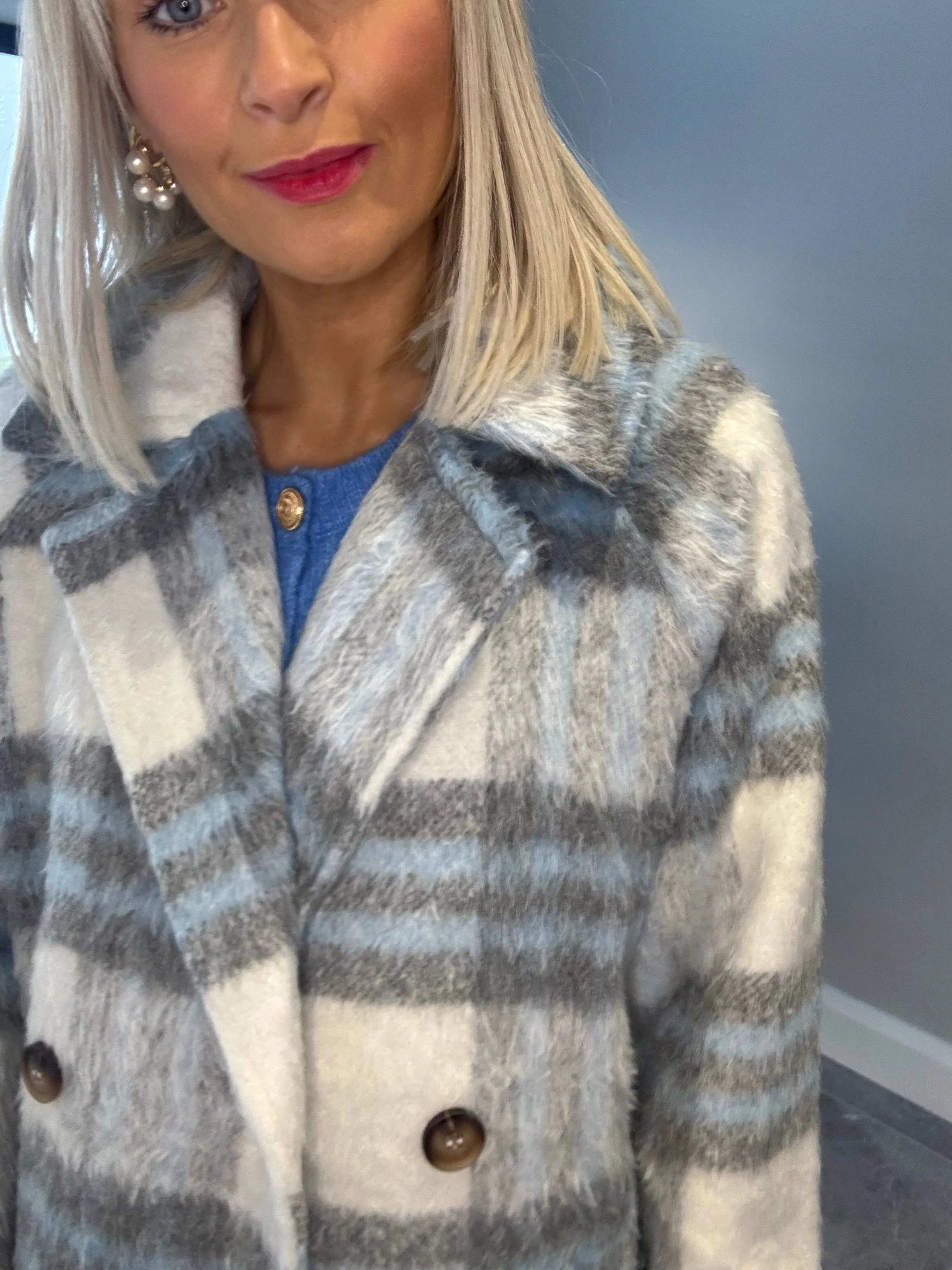 Abbie Coat Grey/Blue