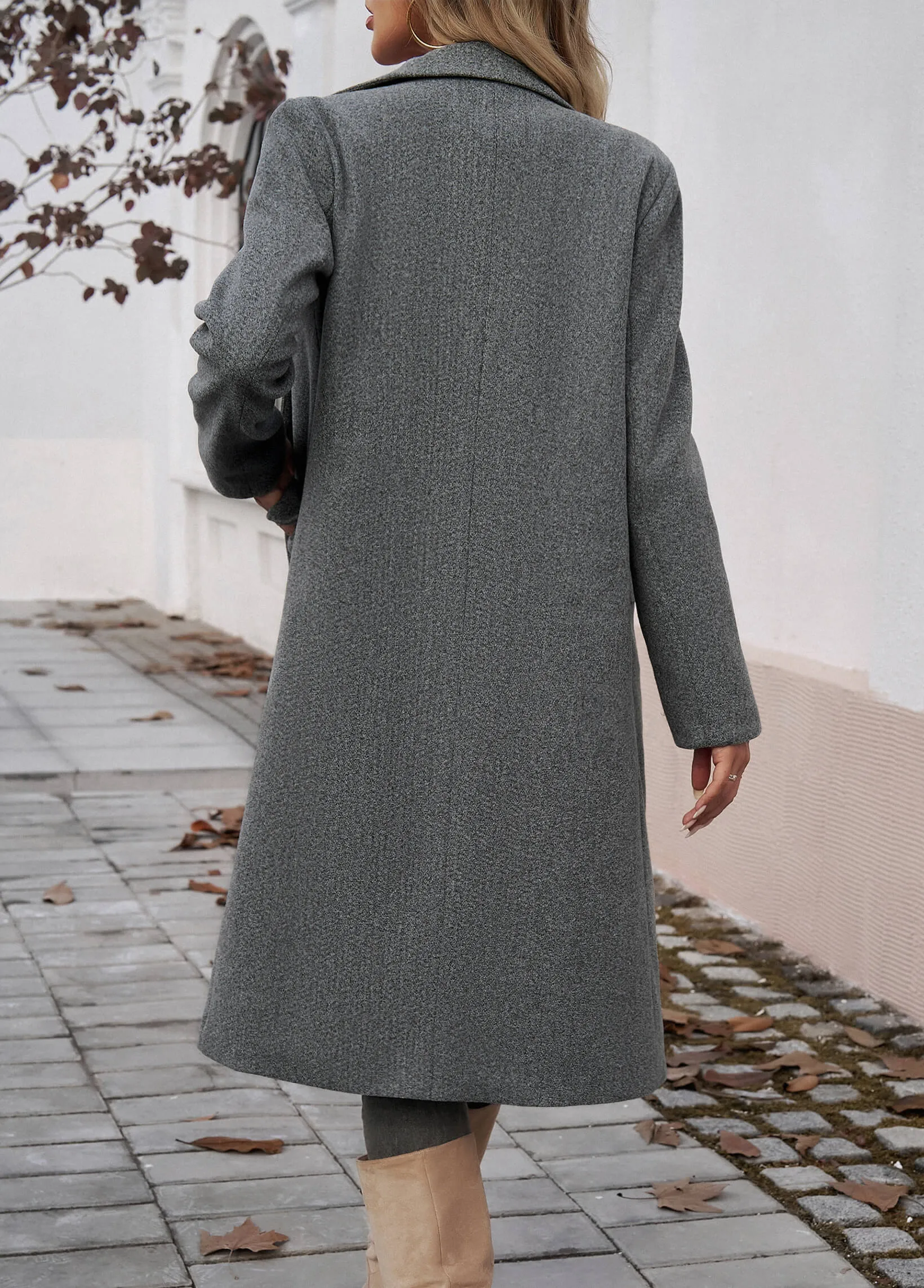 Adri Longline Pocketed Coat - Grey