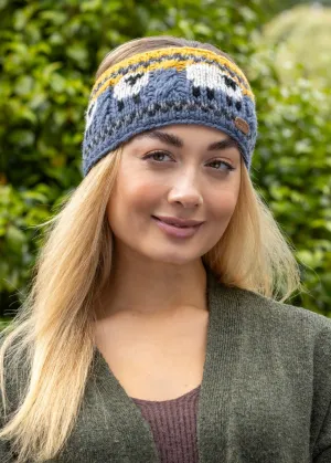 Aran Sheep Headband | Blue & Yellow