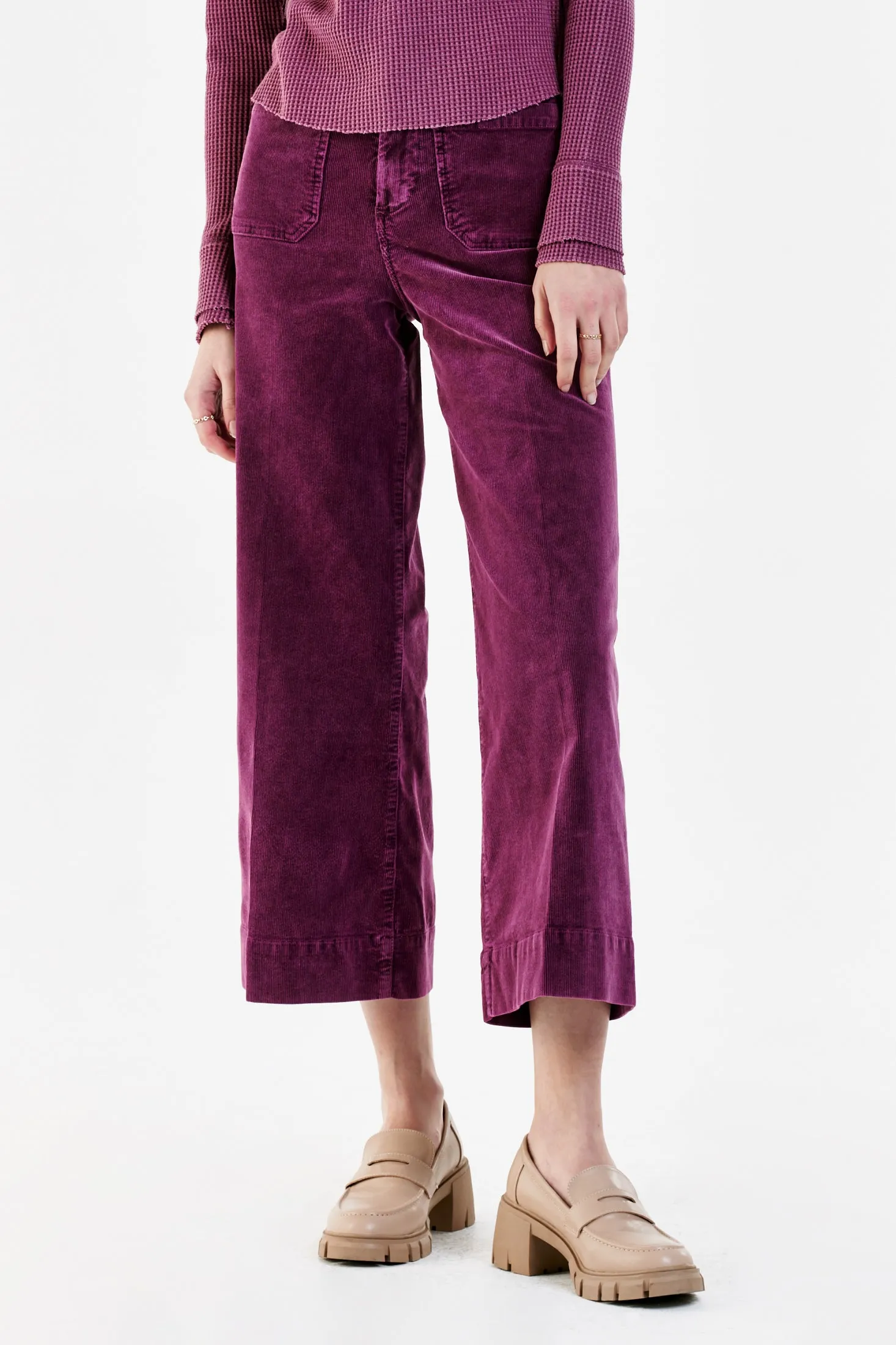 AUDREY SUPER HIGH RISE CROPPED WIDE LEG PANTS PURPLE POTION