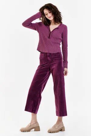 AUDREY SUPER HIGH RISE CROPPED WIDE LEG PANTS PURPLE POTION