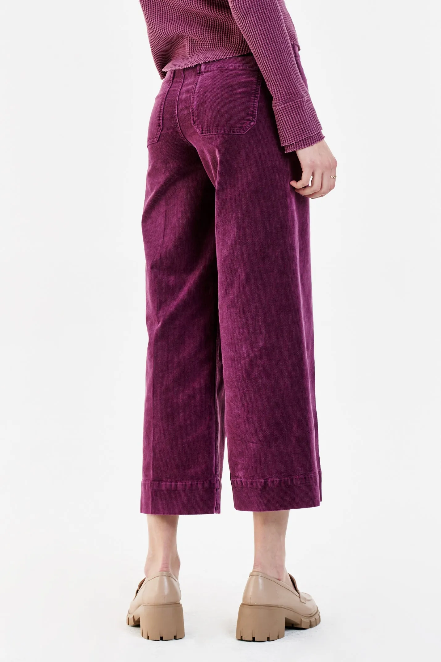 AUDREY SUPER HIGH RISE CROPPED WIDE LEG PANTS PURPLE POTION