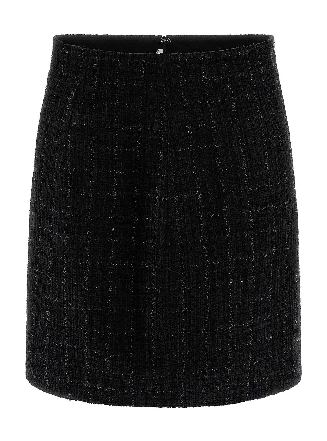 Black Emma Shimmer Tweed Mini Skirt