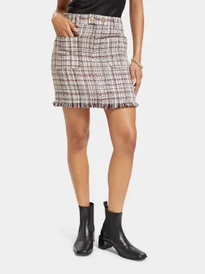 Boucle tweed mini skirt