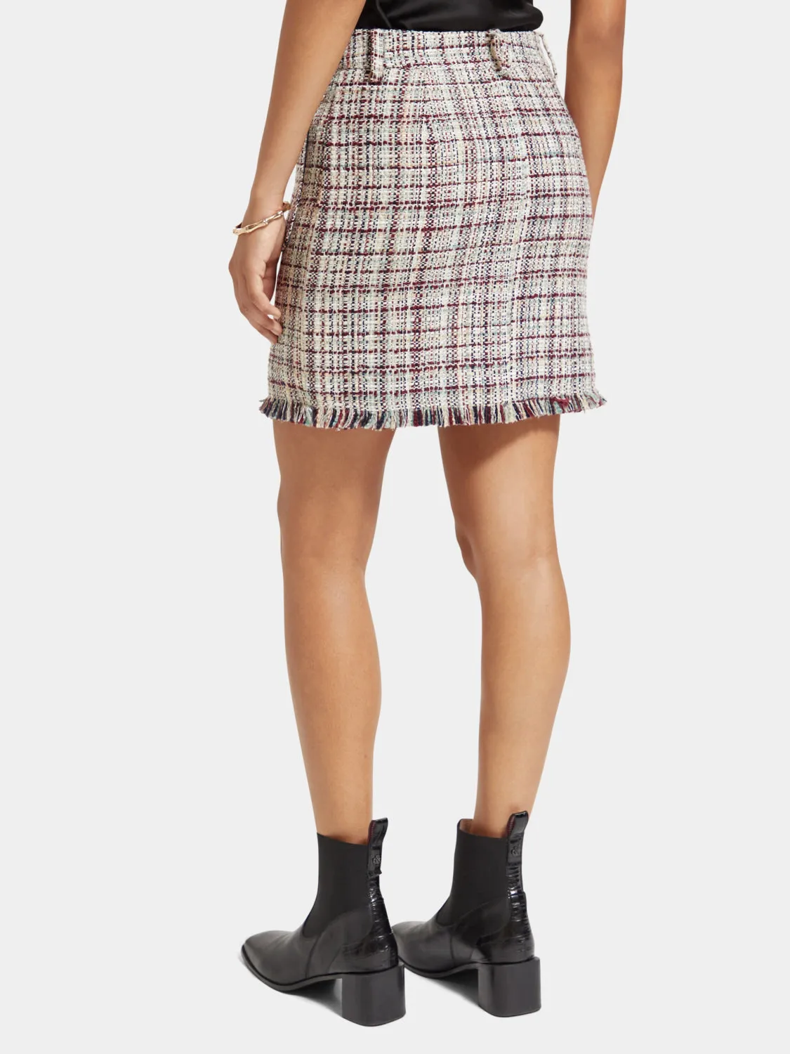 Boucle tweed mini skirt