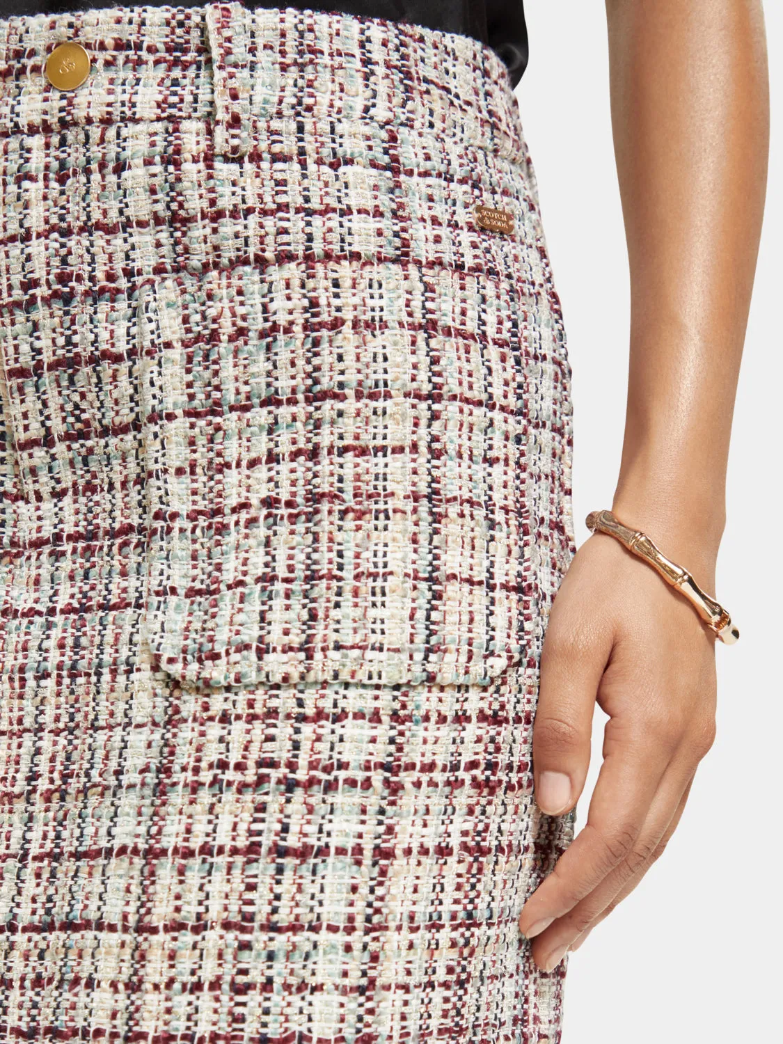 Boucle tweed mini skirt