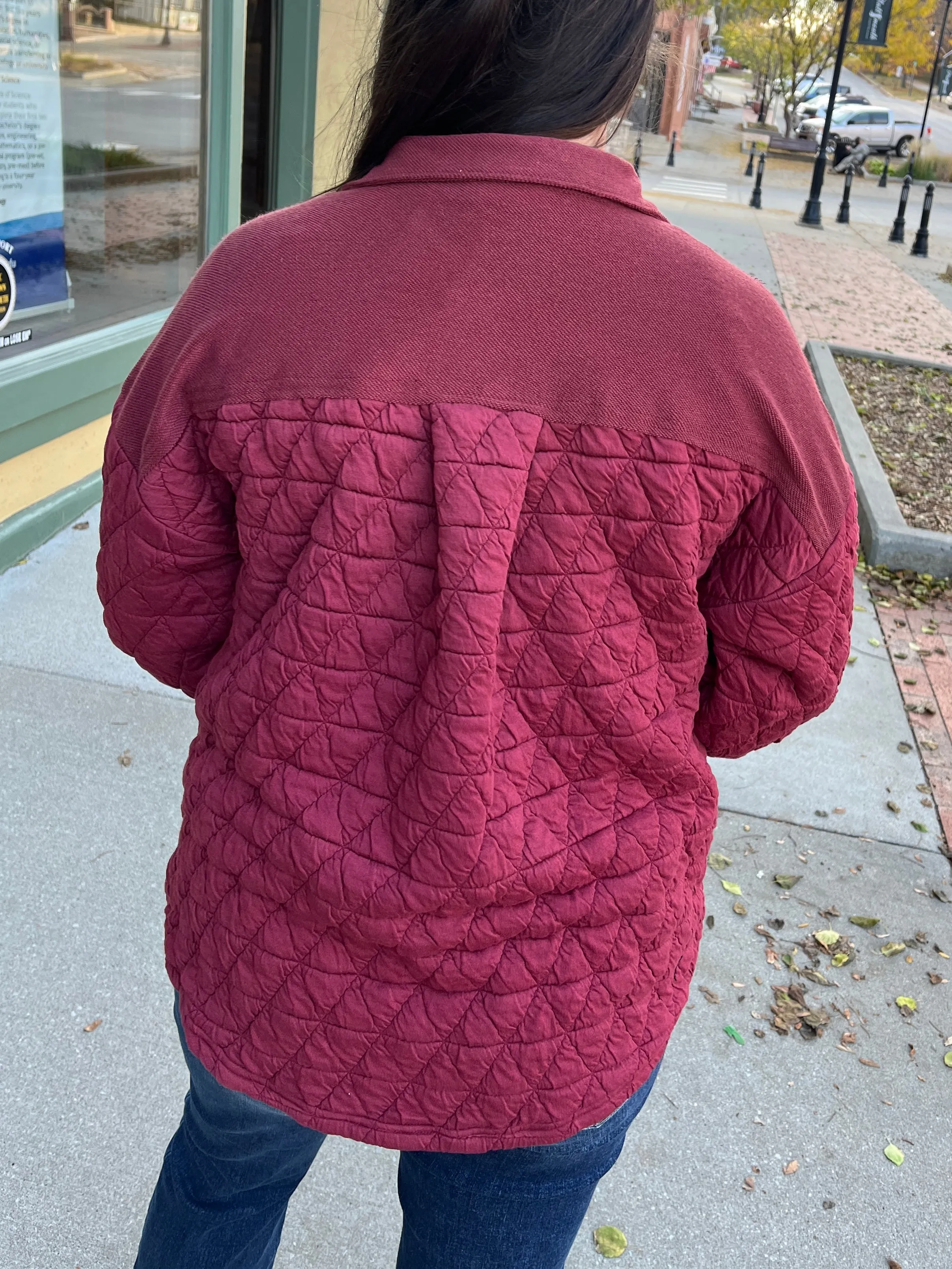 Brick Quilted Shacket