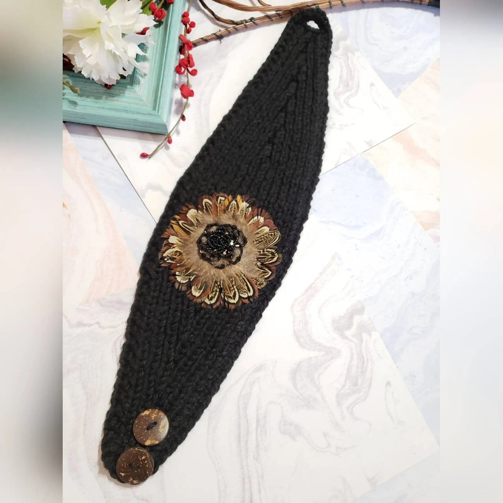 Candie's Black Knitted Headband Wrap Winter Fashion