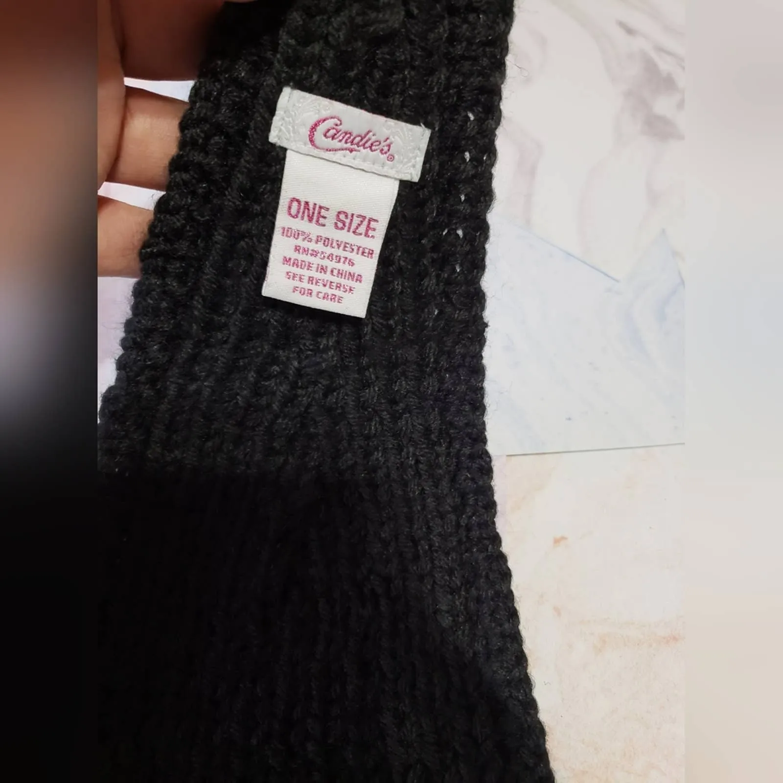 Candie's Black Knitted Headband Wrap Winter Fashion