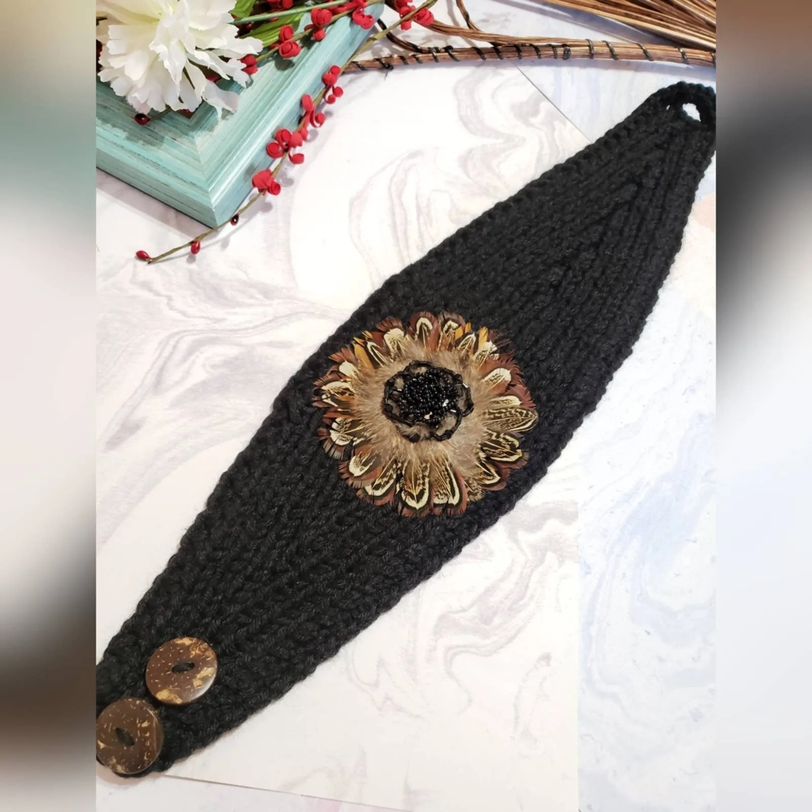 Candie's Black Knitted Headband Wrap Winter Fashion