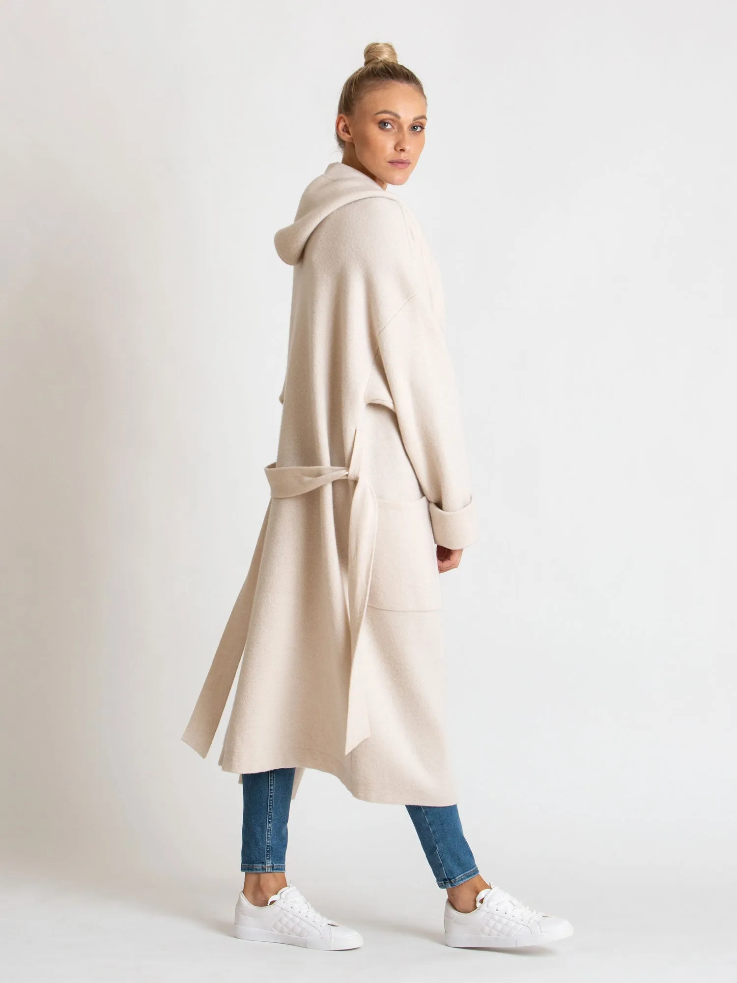 Cashmere coat "Nora" - pearl