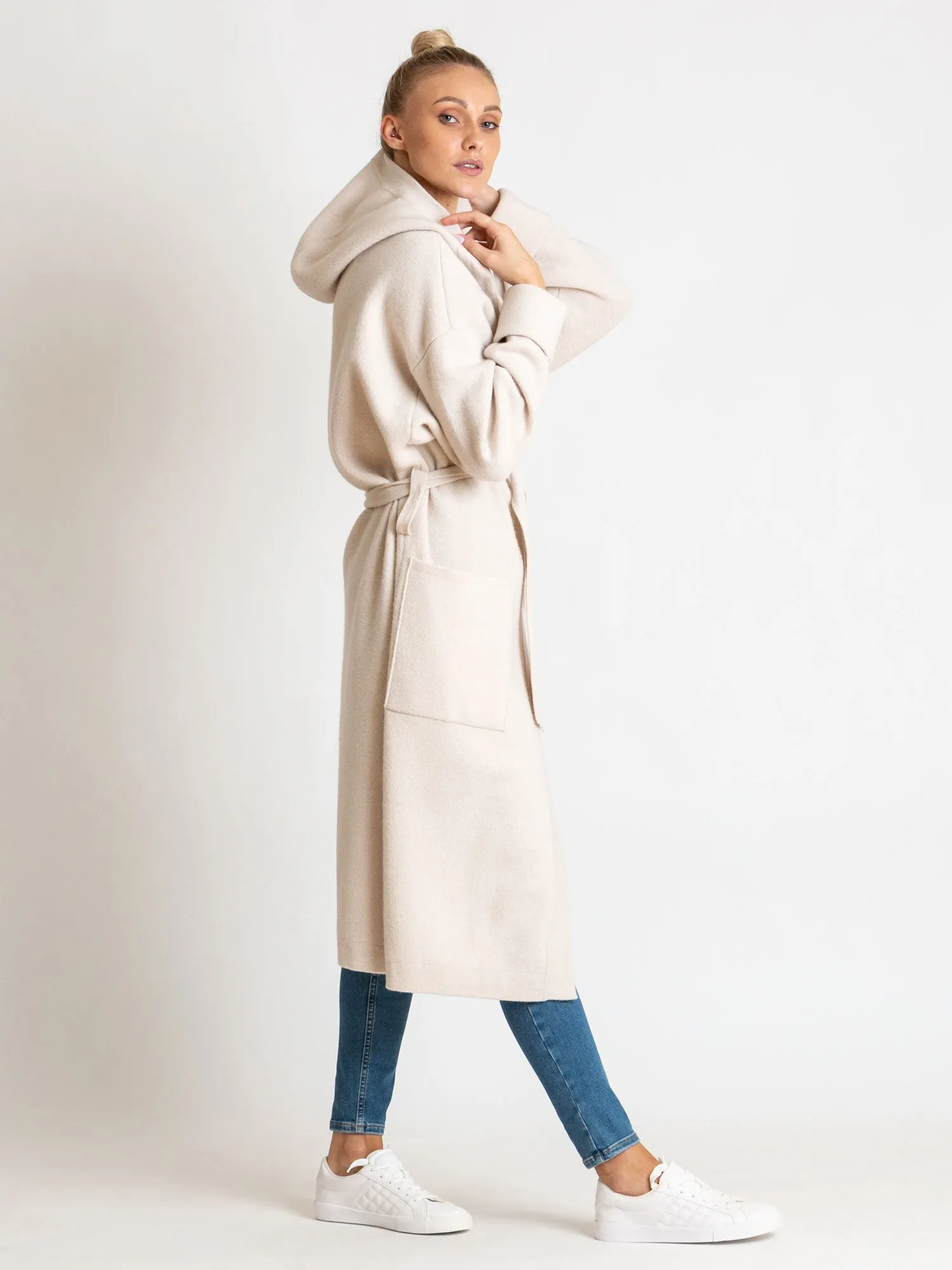 Cashmere coat "Nora" - pearl