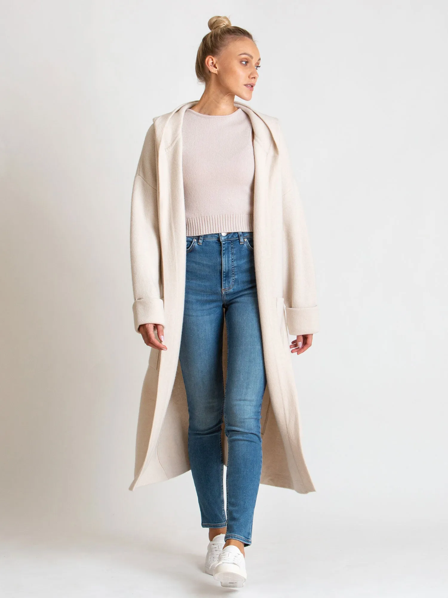 Cashmere coat "Nora" - pearl