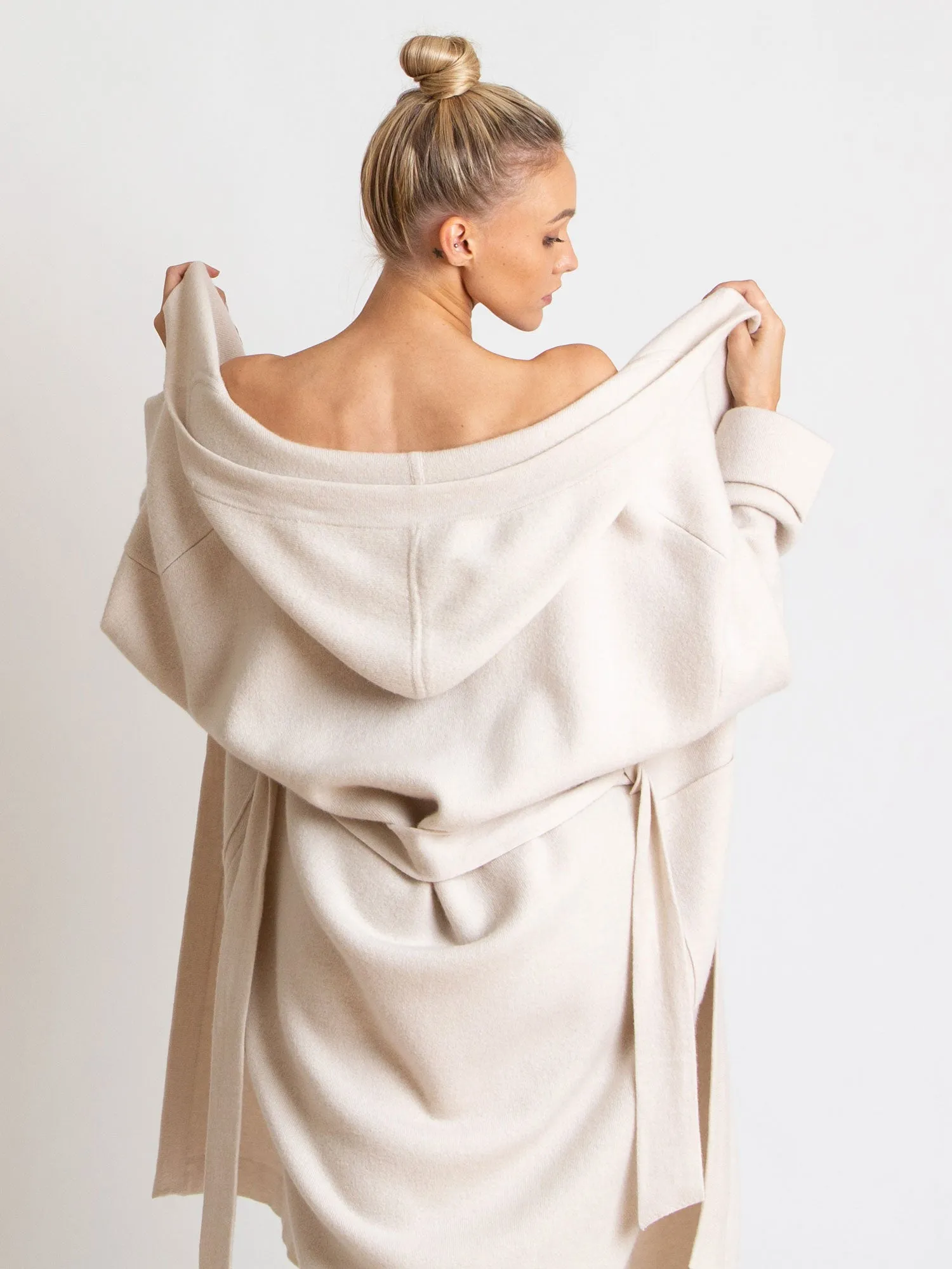 Cashmere coat "Nora" - pearl