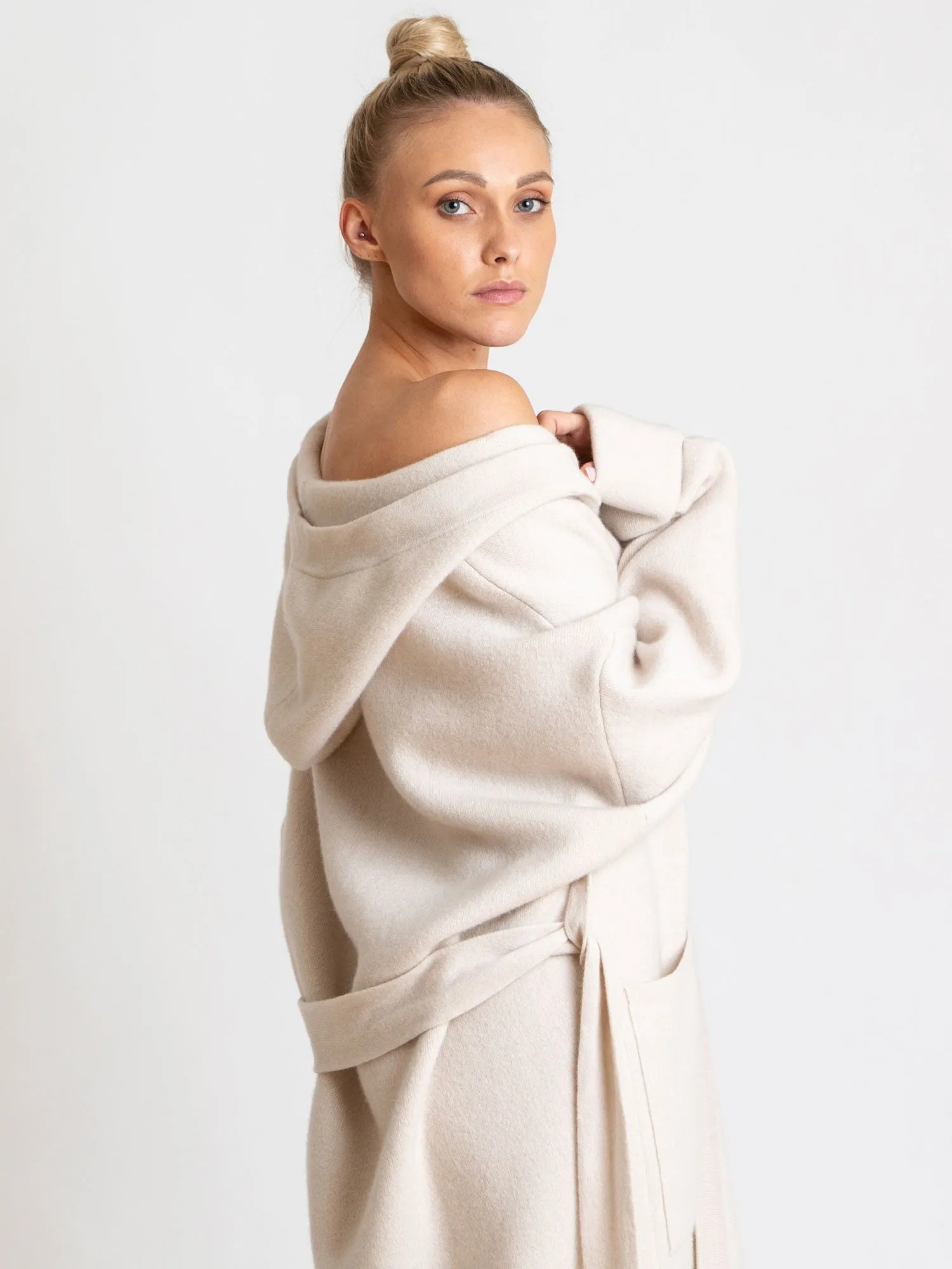 Cashmere coat "Nora" - pearl