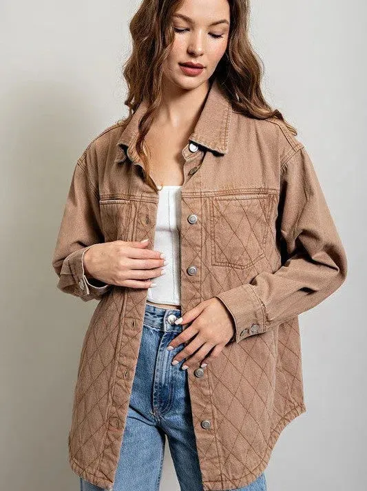 Choose Joy Always Quilted Button Down Shacket