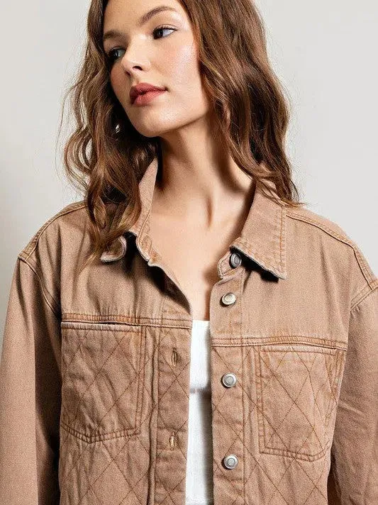 Choose Joy Always Quilted Button Down Shacket