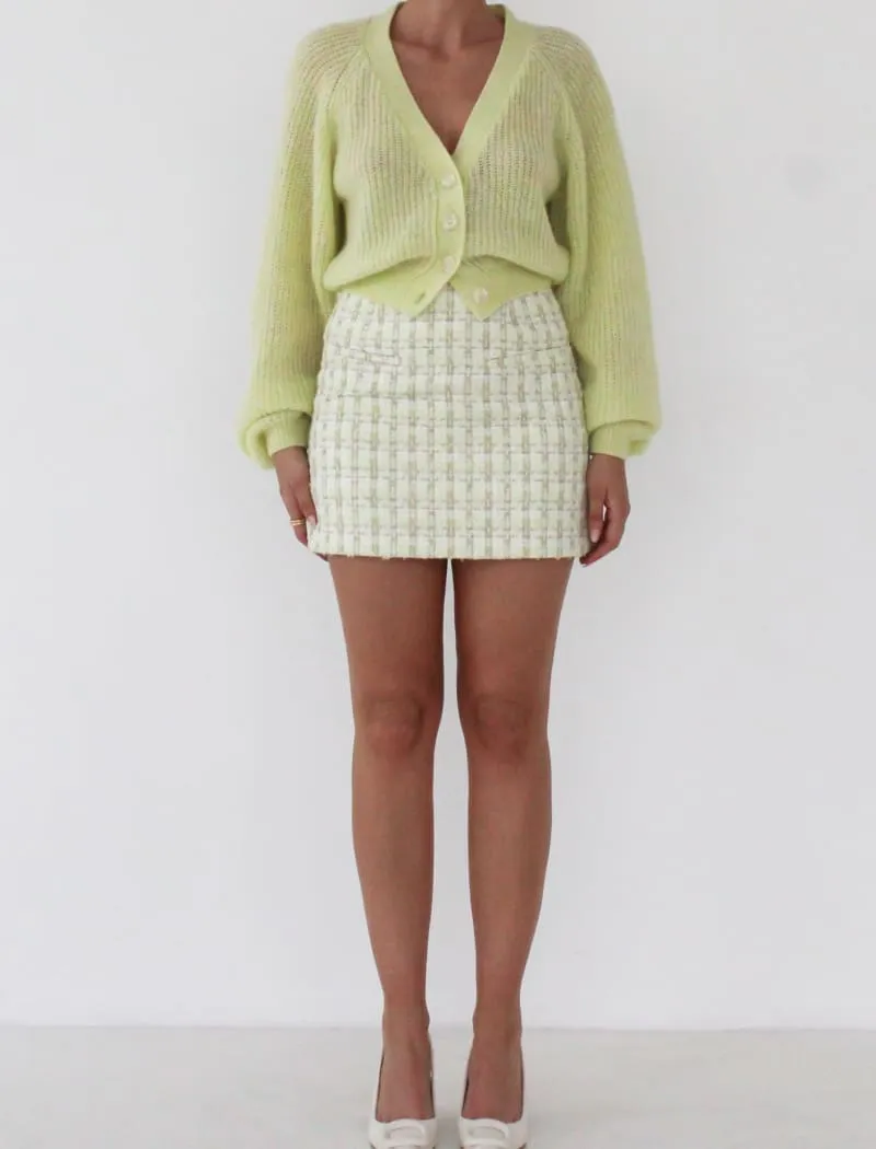 Coco Mini Skirt | Limon Shimmer Tweed