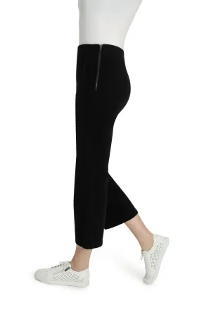 Corduroy wide leg Crop Pants | BLACK | 6190ZR