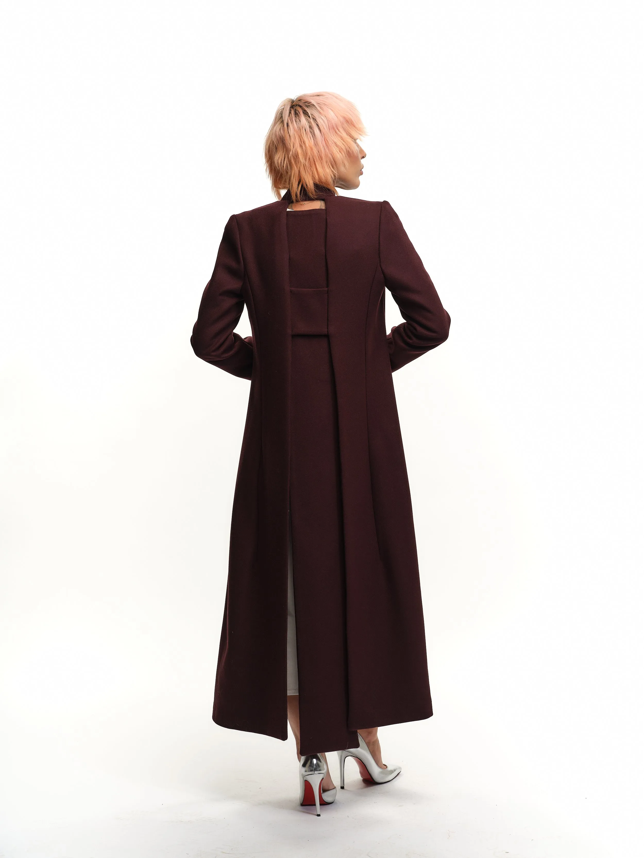 Cutout-Detailed Wool-Blend Coat