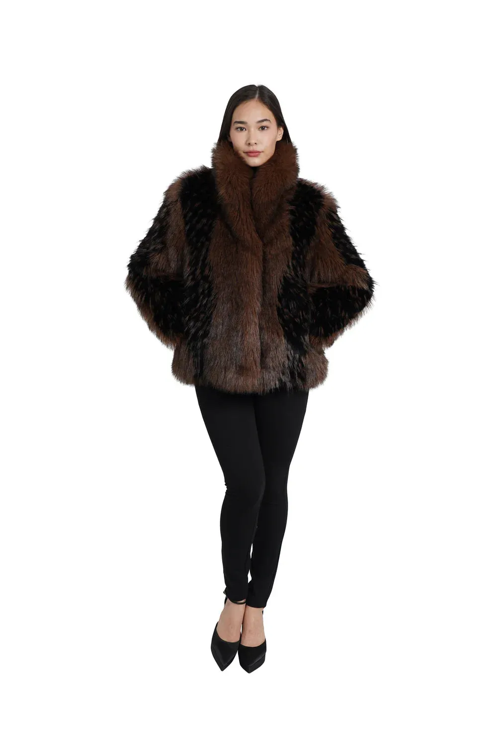 Estella Faux Fur Coat - Brown