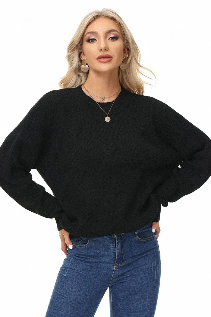 Frieeah Dropped Shoulder Pullover Sweater