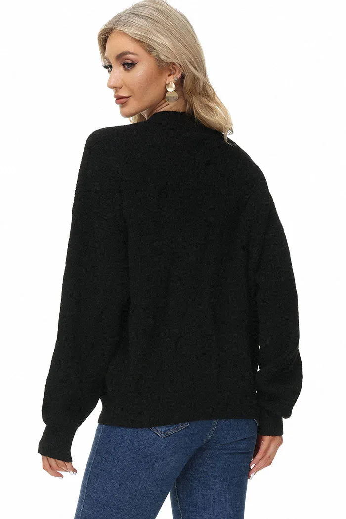 Frieeah Dropped Shoulder Pullover Sweater