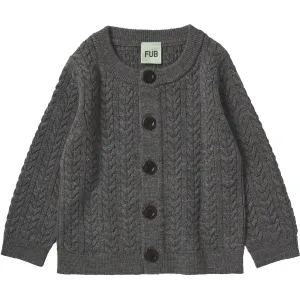 FUB Grey Melange Baby Cable Cardigan