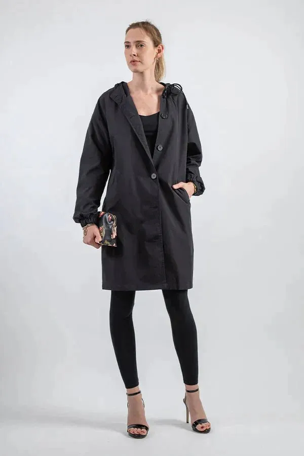 Hooded Button Coat