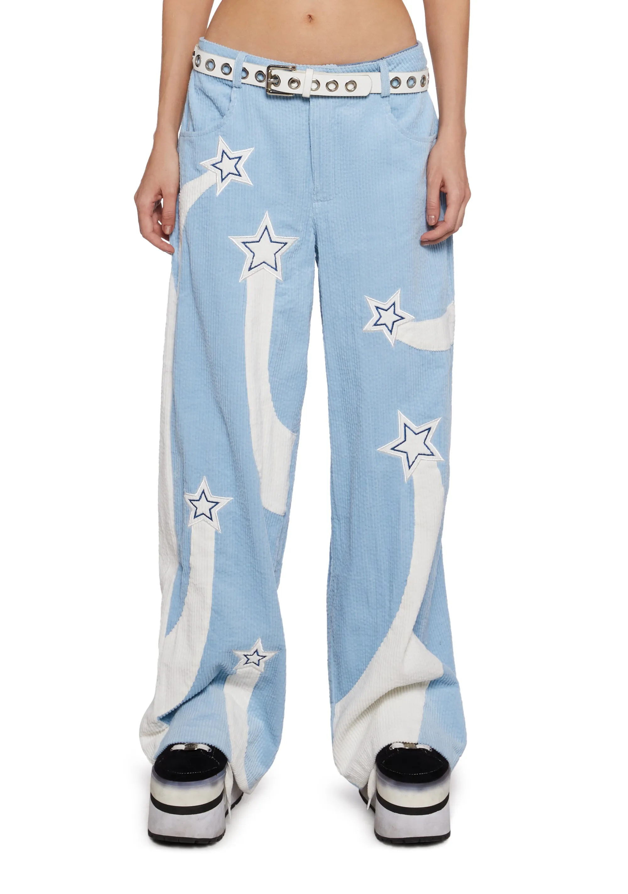 Living The Dream Wide Leg Pants - Blue