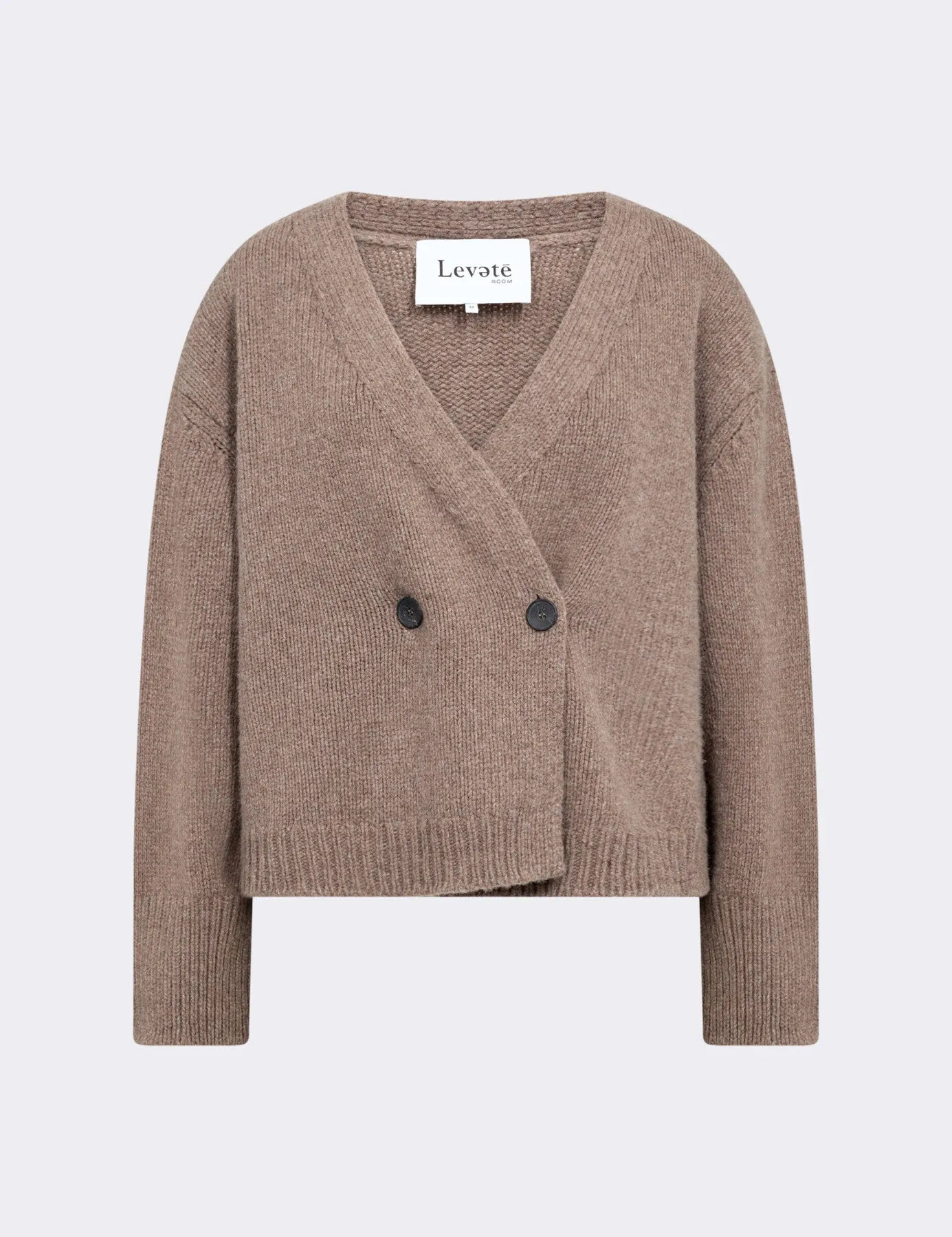 LR-PERLE 6 Cardigan Dark Sand