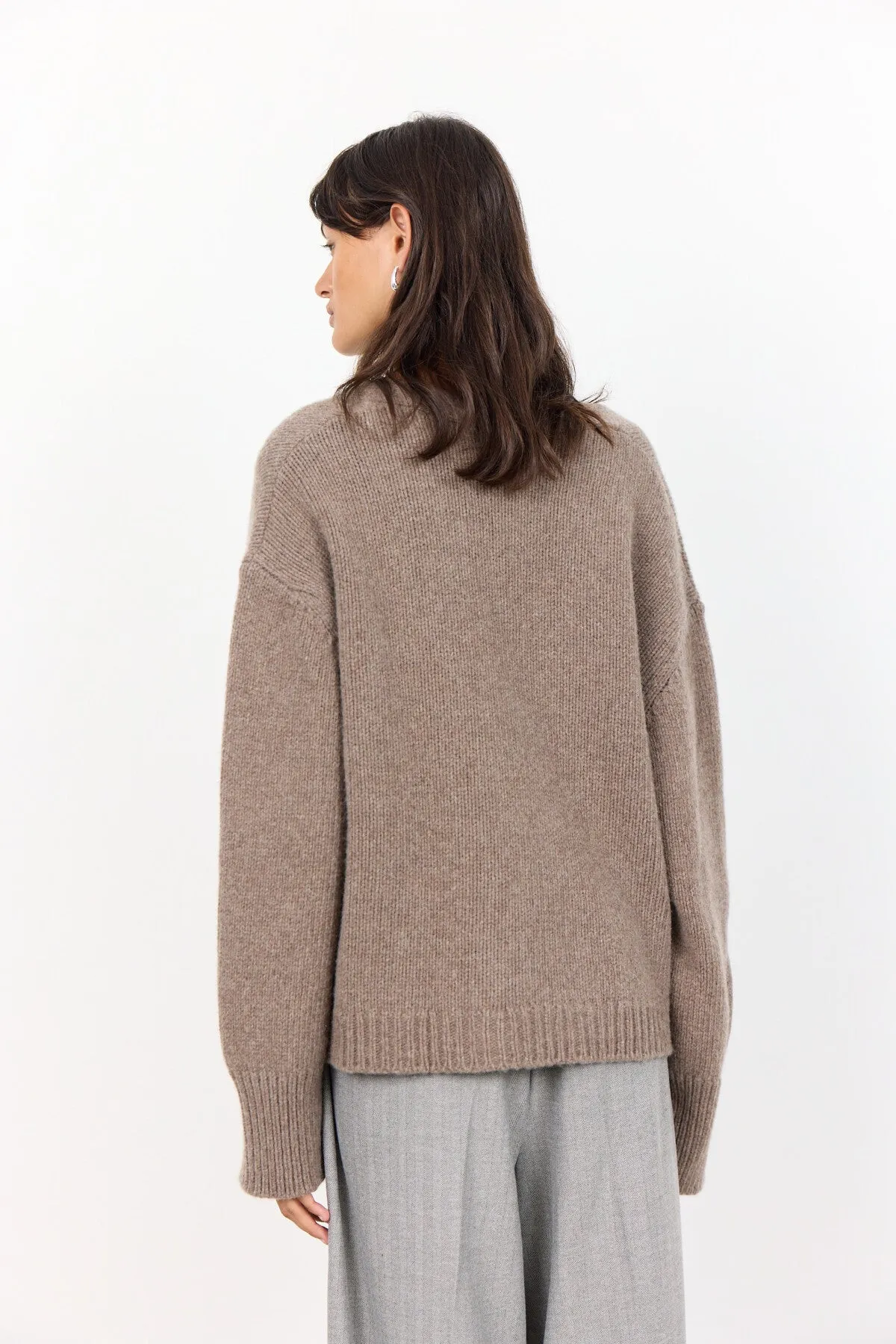 LR-PERLE 6 Cardigan Dark Sand