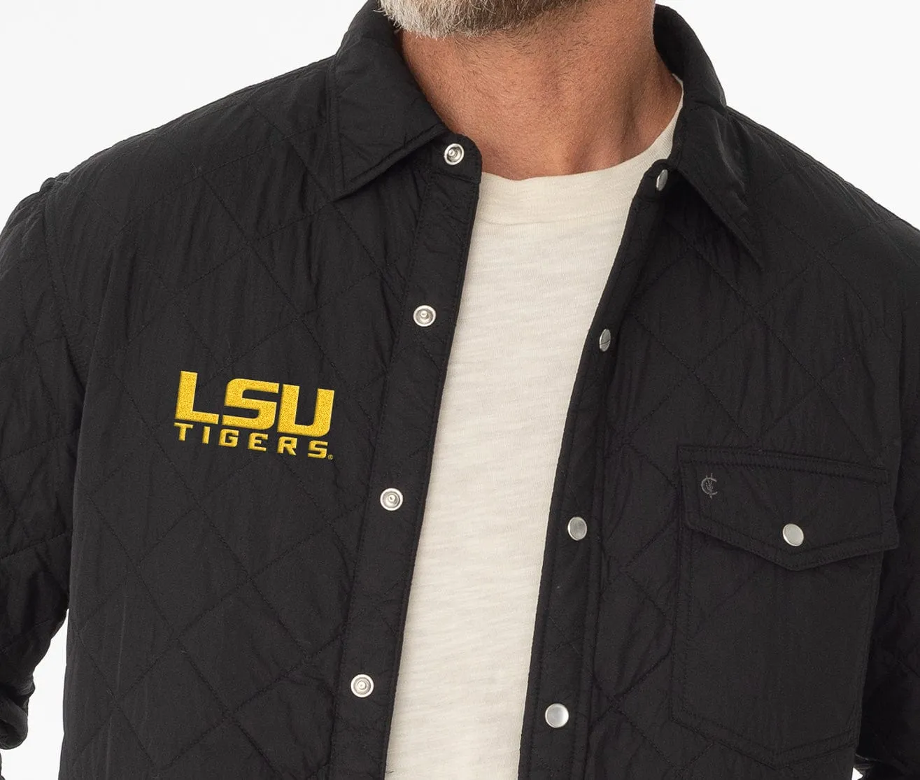 LSU - Quilted Shacket - LSU - Black