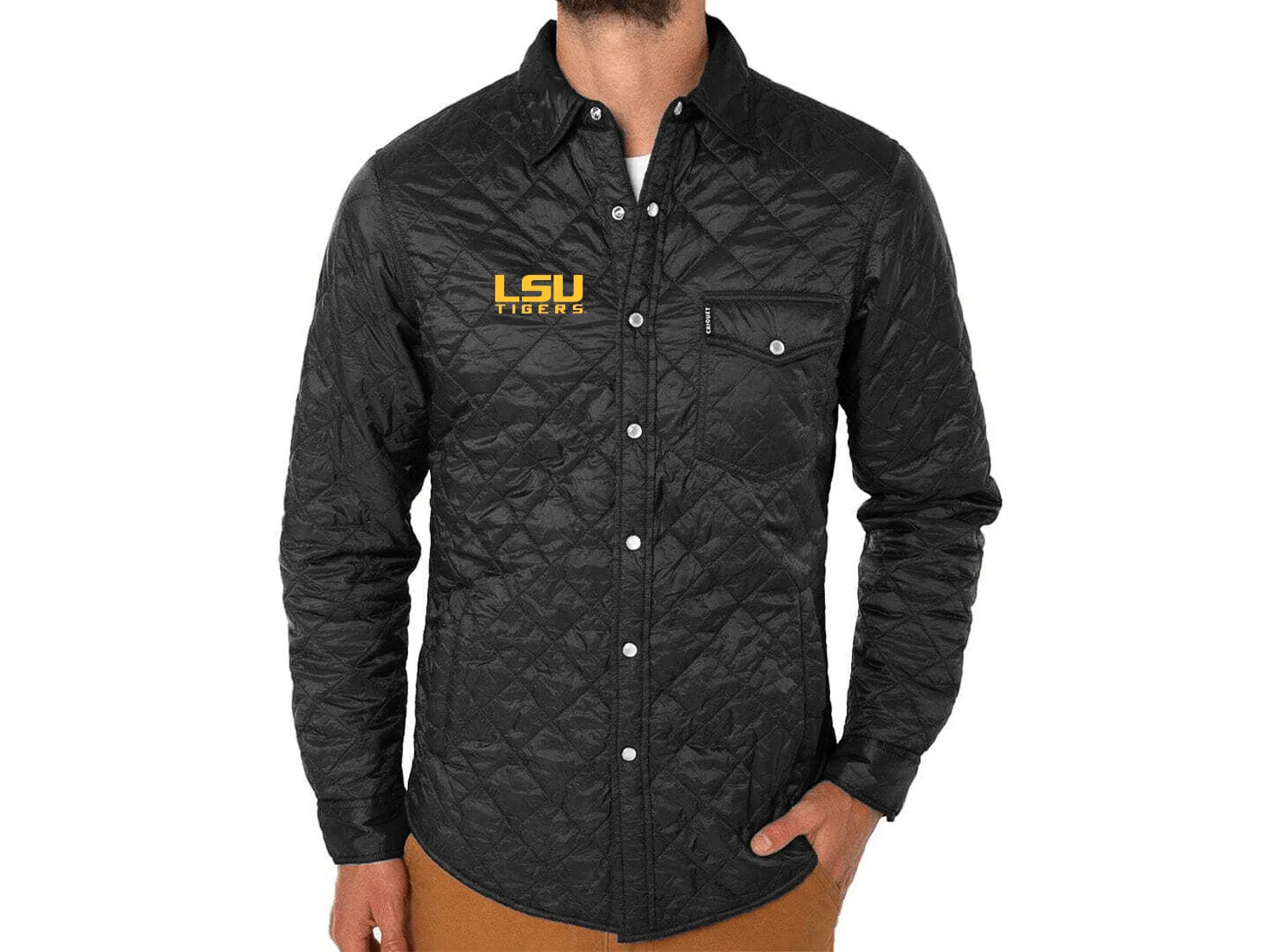 LSU - Quilted Shacket - LSU - Black