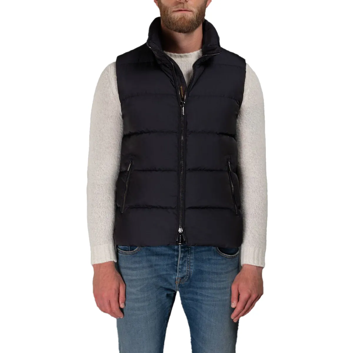 Moorer Dark Navy ‘Fire’ Down Filled Gilet