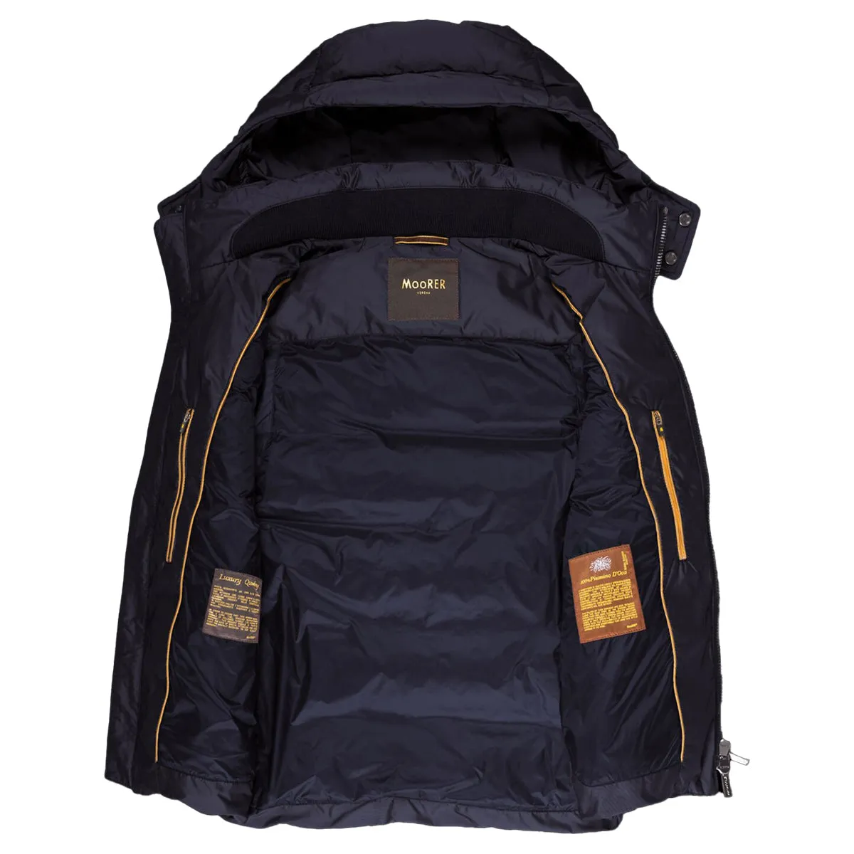 Moorer Dark Navy ‘Fire’ Down Filled Gilet