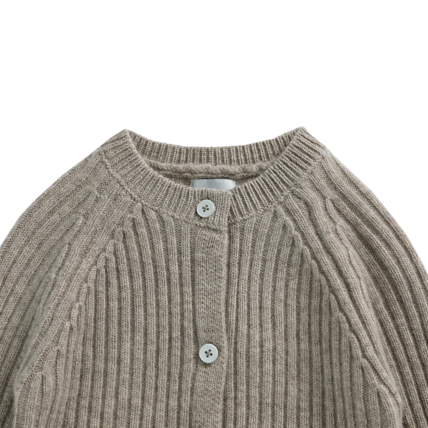 Perino Merino Wool Cardigan | Beige Melange