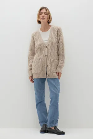 ROWENA CABLE KNIT CASHMERE CARDIGAN