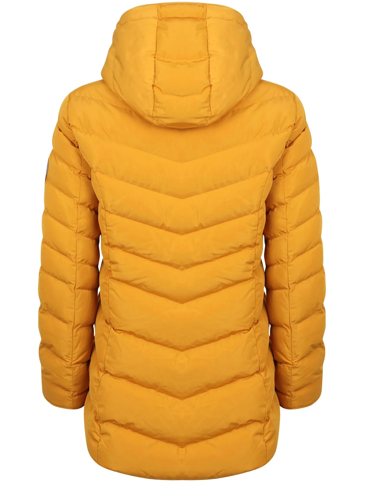 Safflower Longline Quilted Puffer Coat In Old Gold - Tokyo Laundry