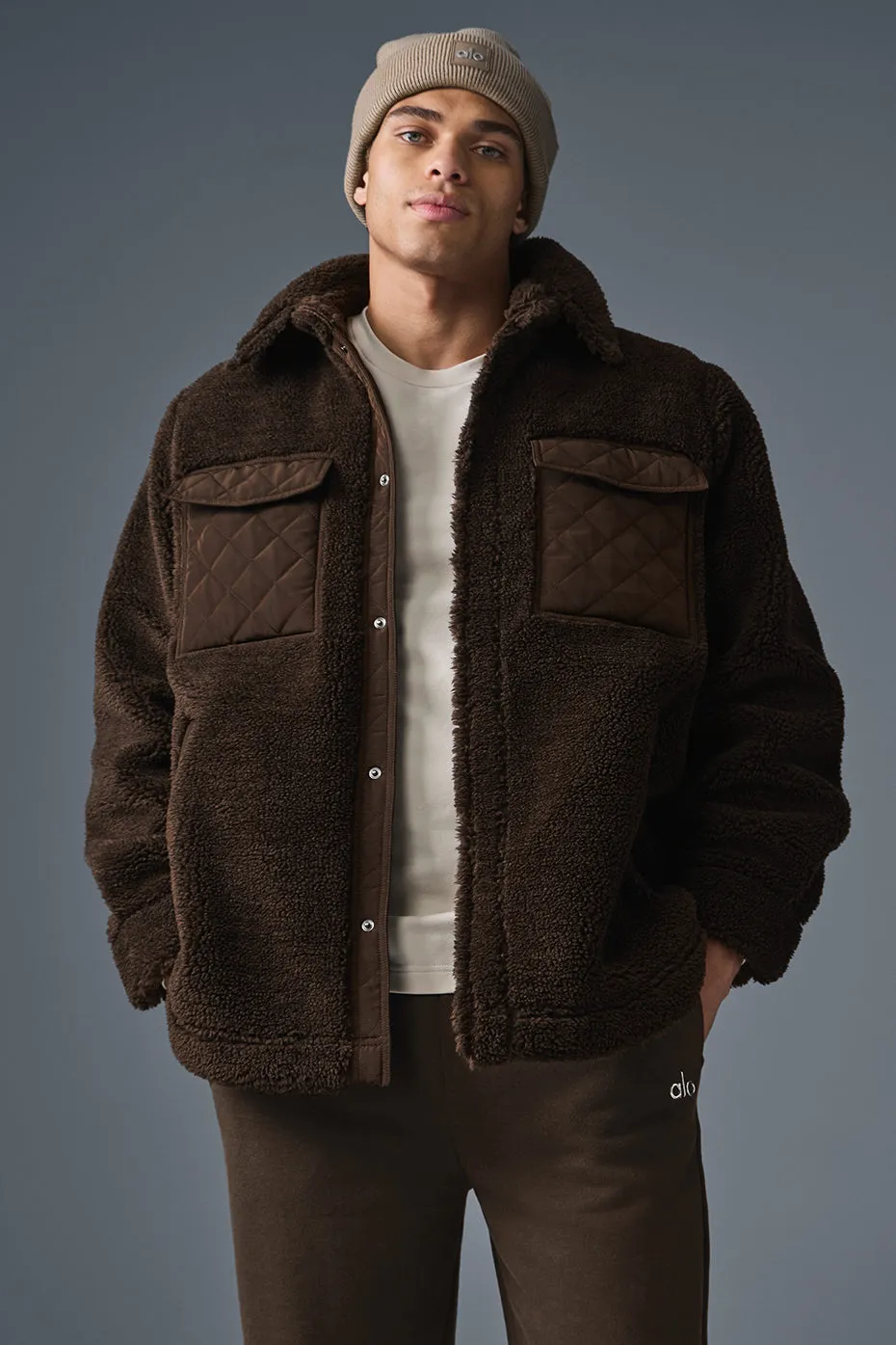 Sherpa Edge Shacket - Espresso