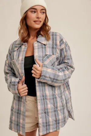 The Rancher Quilted Blue Plaid Snap Button Jacket